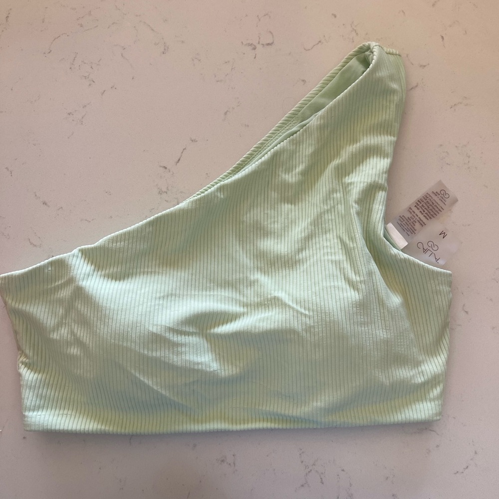 CALIA by Carrie Underwood One-Shoulder Ribbed Bikini Top - Mint